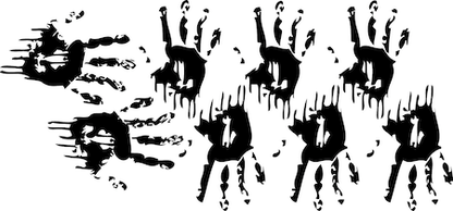 Bloody Handprint Halloween Wall Decals - additional product image