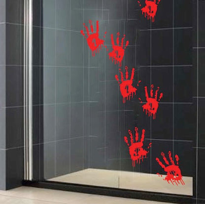 Bloody Handprint Halloween Wall Decals