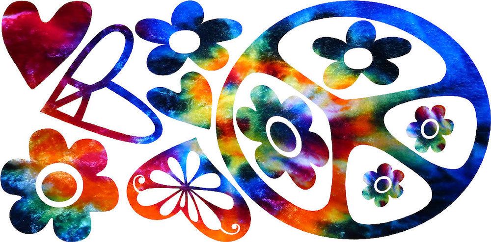 Tie-Dye Peace Sign Decal Set