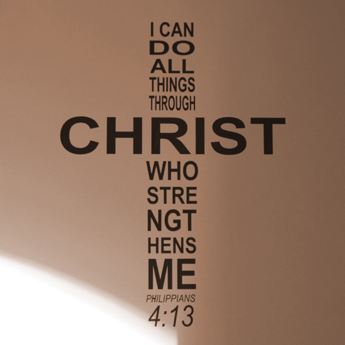 Inspirational Cross Wall Quote Decal