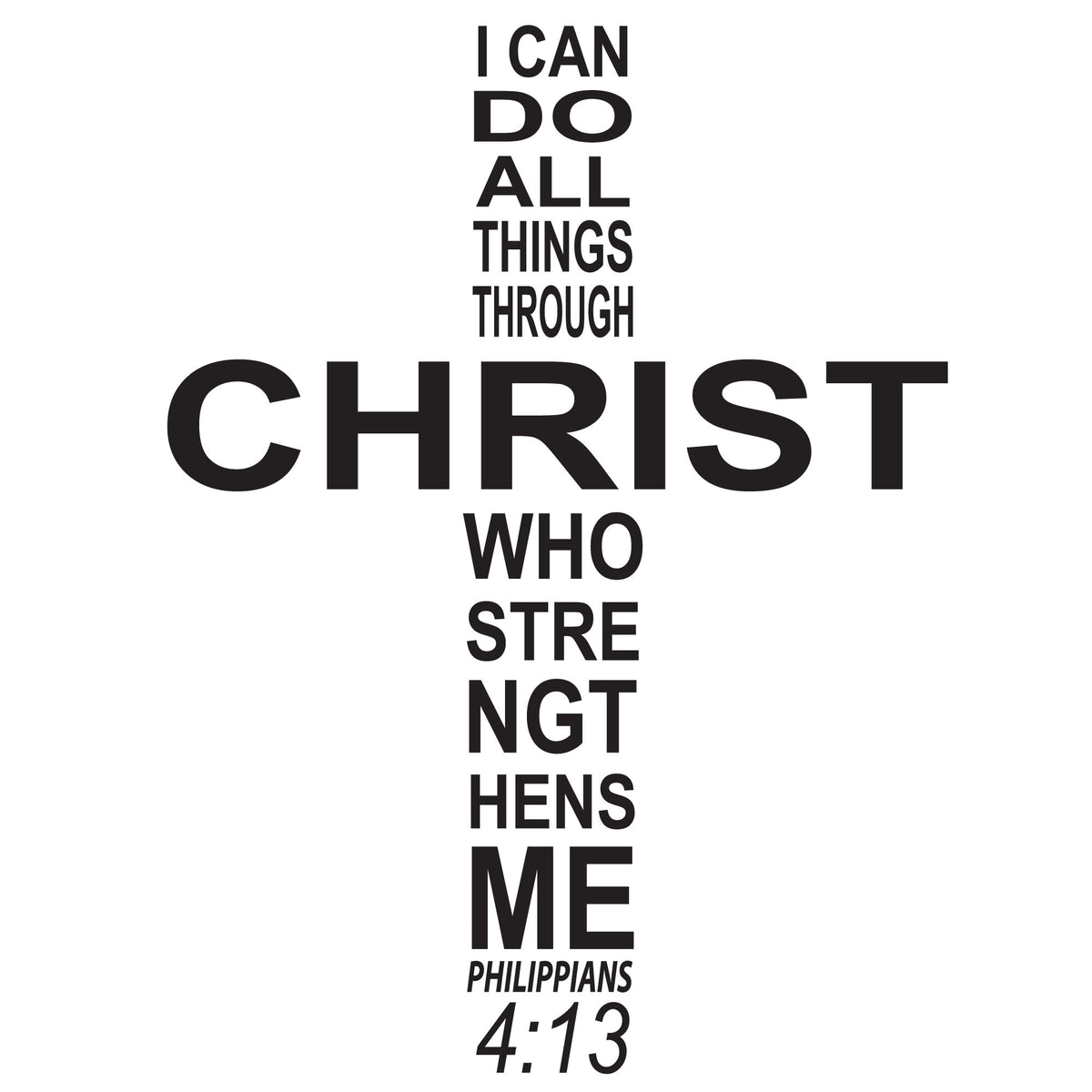 Inspirational Cross Wall Quote Decal