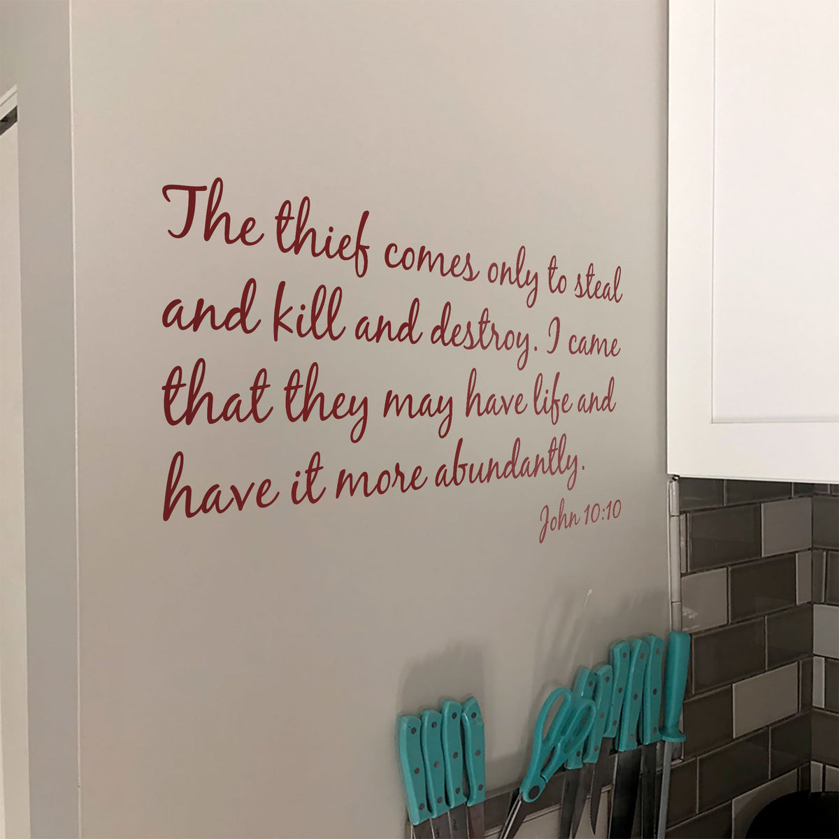 Abundant Life Christian Wall Quote Decal