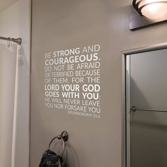 Courage & Strength Bible Verse Wall Decal