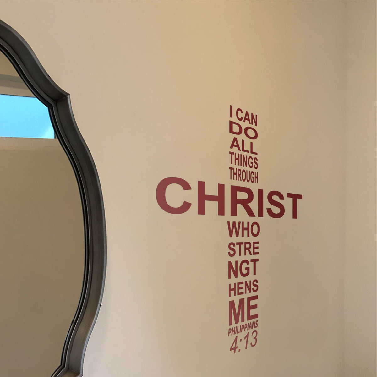 Inspirational Cross Wall Quote Decal