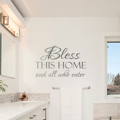 Bless This Home And All Who Enter Wall Decal