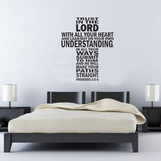 Cross-Shaped Christian Wall Decal
