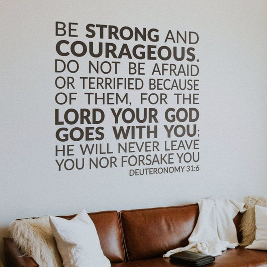 Courage & Strength Bible Verse Wall Decal