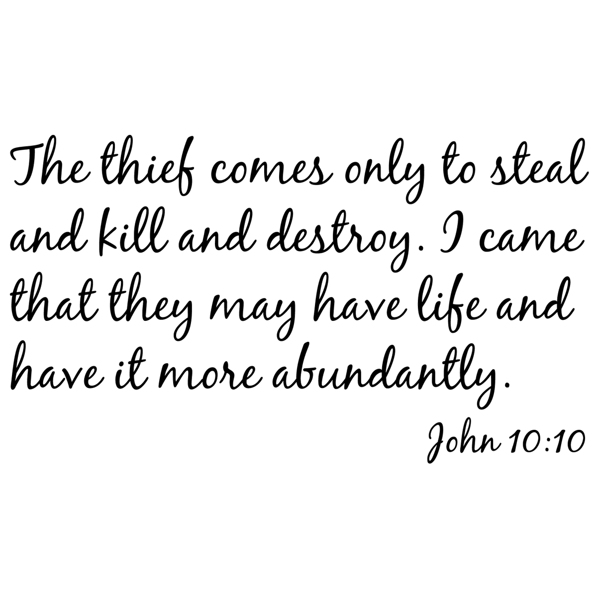 Abundant Life Christian Wall Quote Decal
