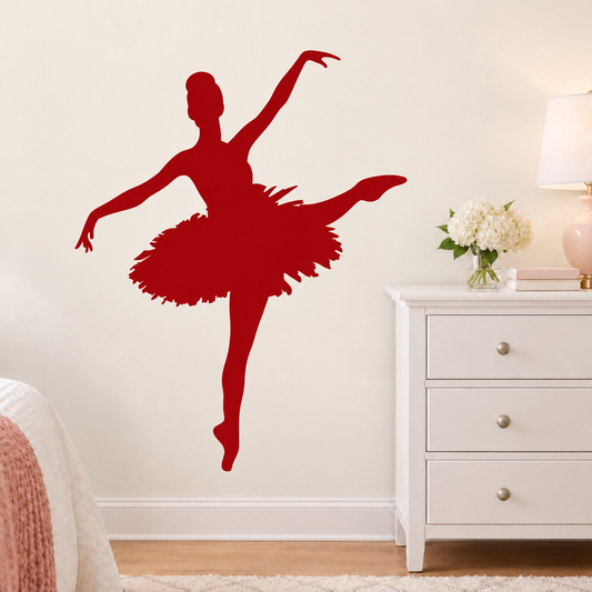 S40 ballerina wall decal enlarged on its original room background