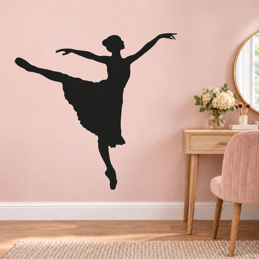 S47 ballerina wall decal enlarged on its original room background