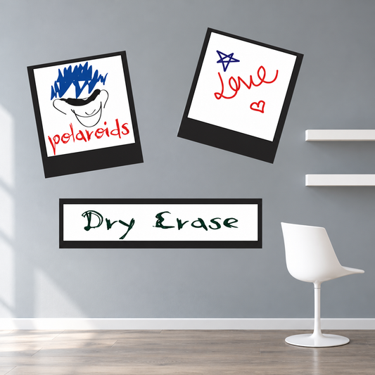 Photo Frame Dry Erase Wall Decal Set in enhanced original room photo