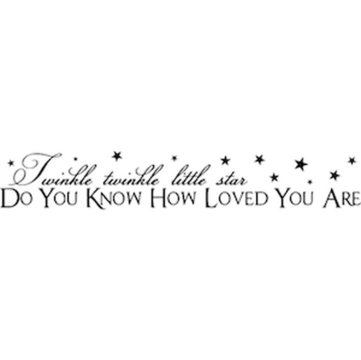 Twinkle Twinkle Little Star Wall Quote Decal — black-and-white design