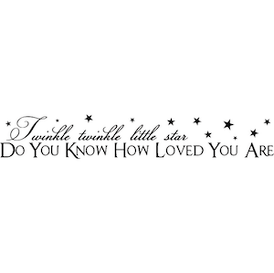 Twinkle Twinkle Little Star Wall Quote Decal — black-and-white design