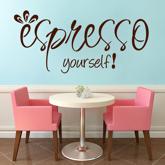 Coffee Wall Quote Decal on wall