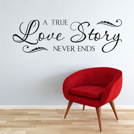 Romantic Wall Quote Decal on wall
