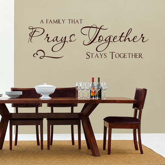 Dining Room Wall Quote Decal on wall