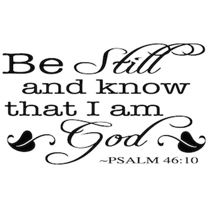 Be Still Custom Bible Verse Wall Decal — black-and-white design