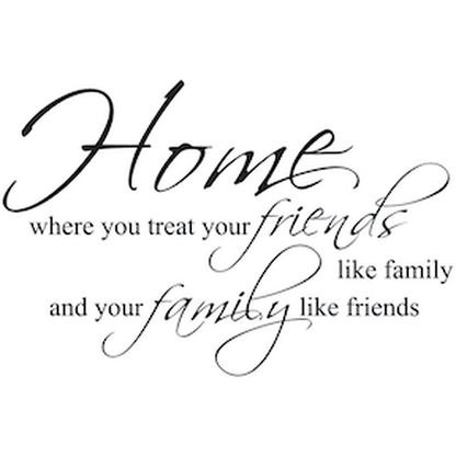 Treat Friends Like Family Wall Quote Decal — black-and-white design