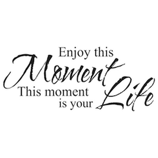 Enjoy This Moment This Moment Is Your Life Wall Quote Decal — black-and-white design