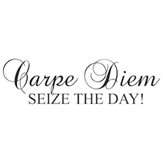 Seize the Day Wall Quote Decal — black-and-white design
