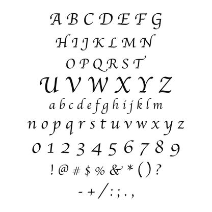 Alphabet and available characters