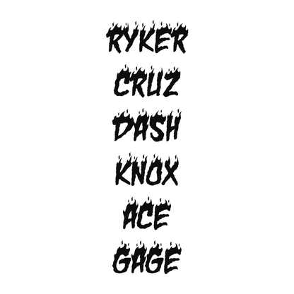 Several personalized name examples