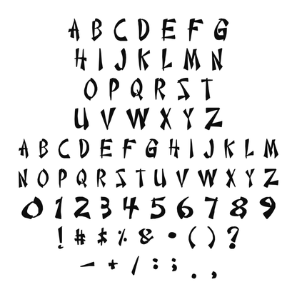 Alphabet and available characters