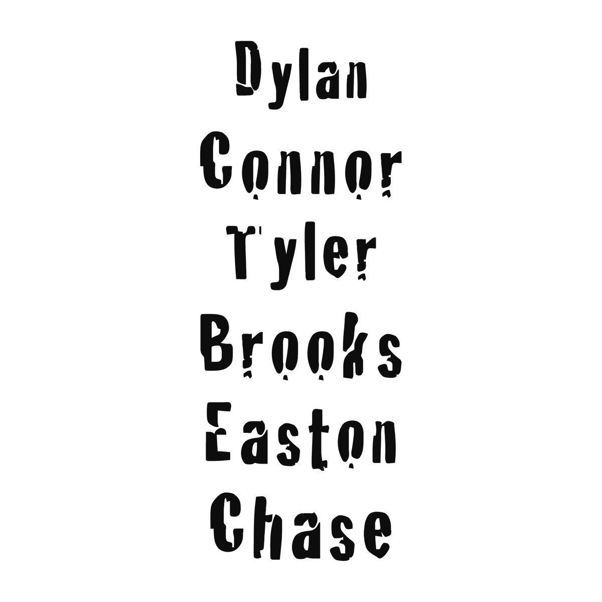 Several personalized name examples
