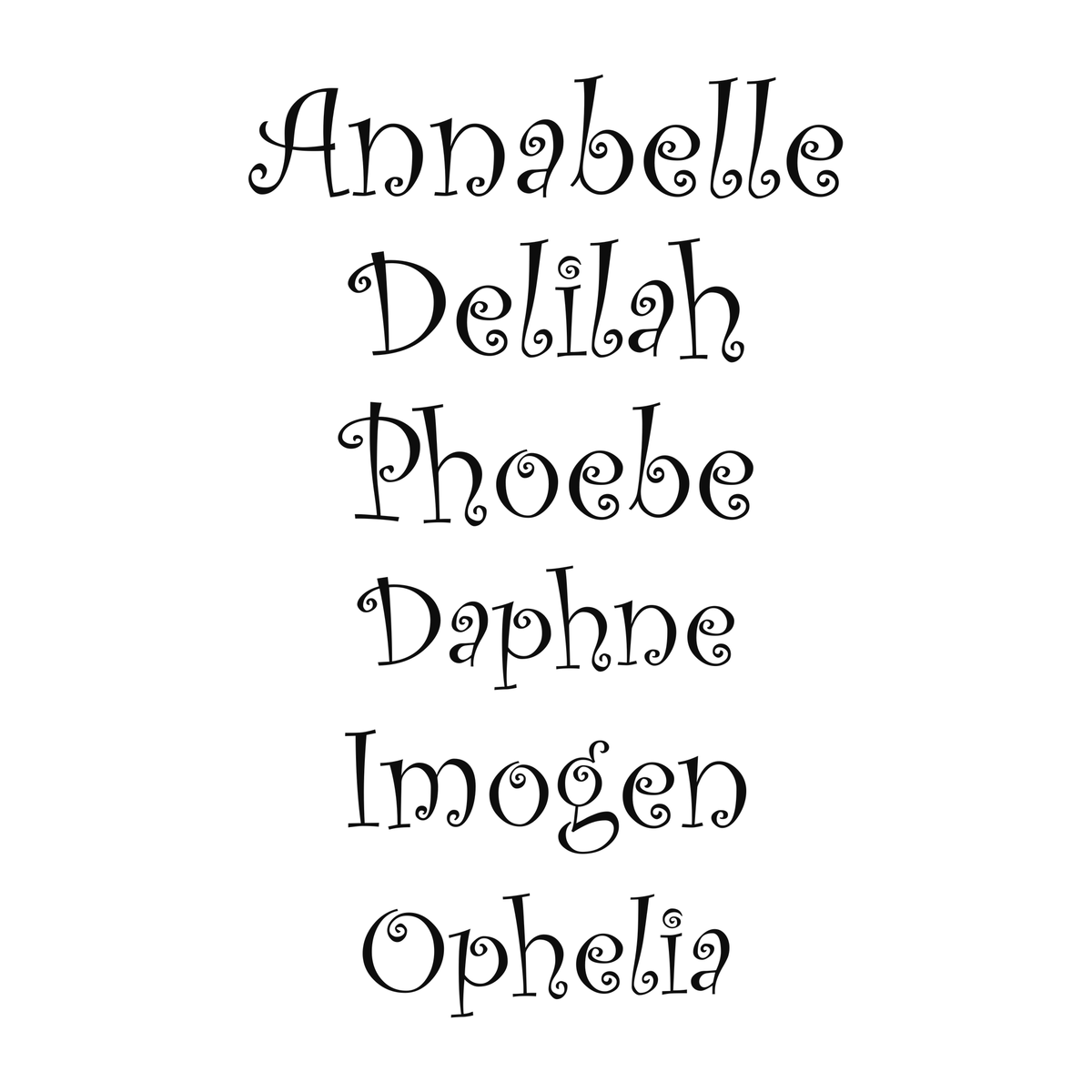 Several personalized name examples