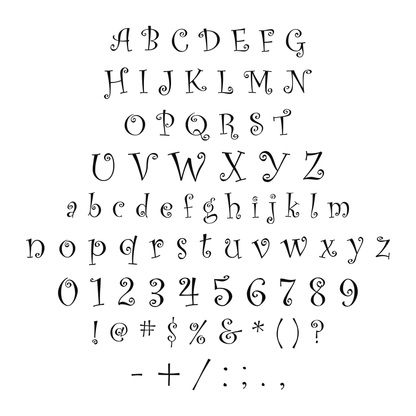 Alphabet and available characters