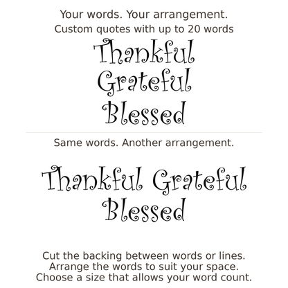 Large readable custom quote guide showing two arrangements with the same letter size