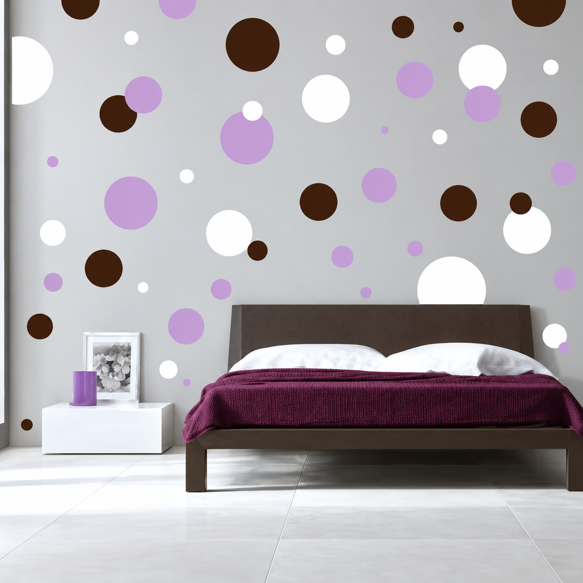 Polka Dot Wall Decal Set — enhanced original room photo