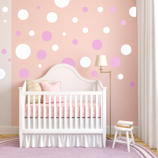Polka Dot Wall Decal Set — enhanced original room photo
