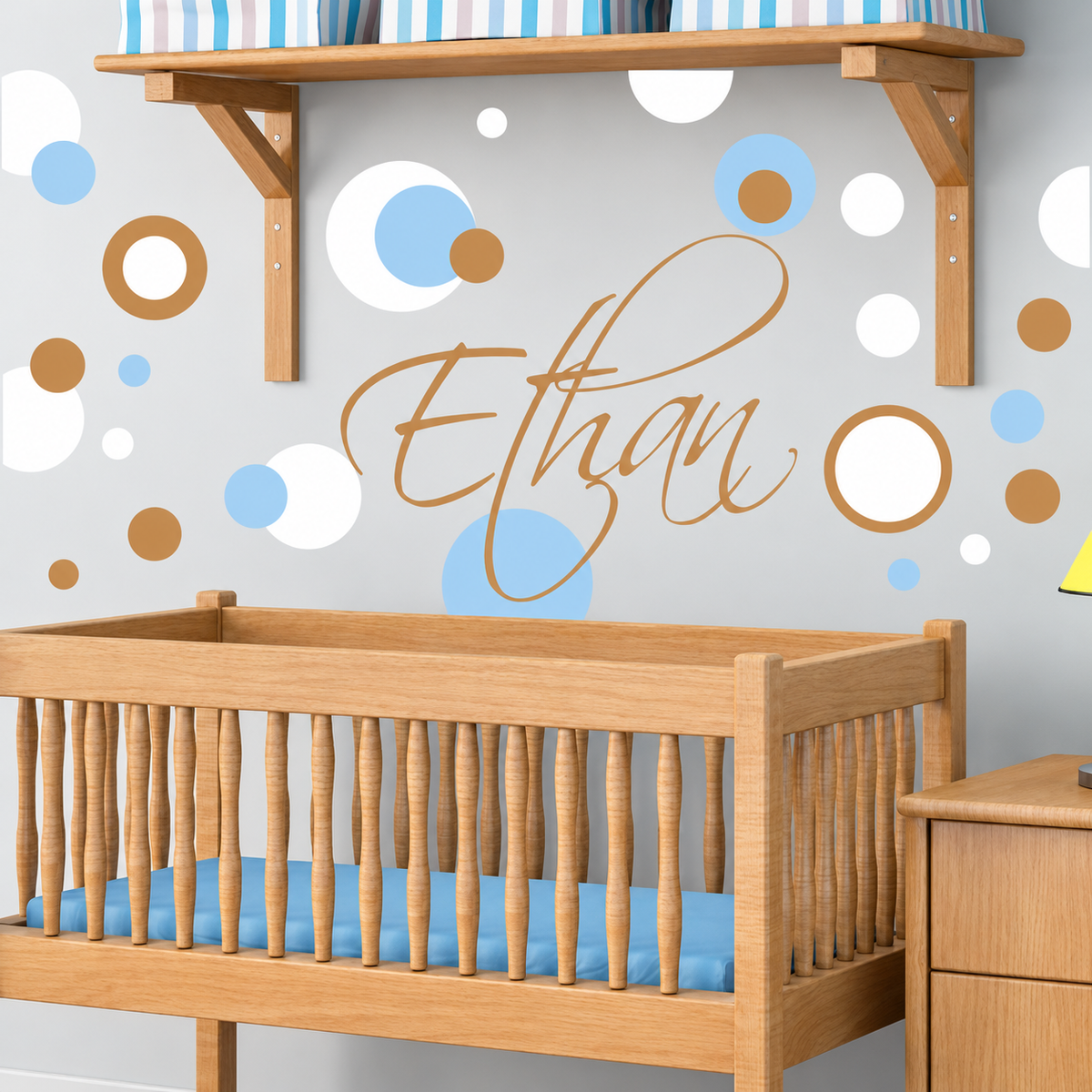 Polka Dot Wall Decal Set — enhanced original room photo