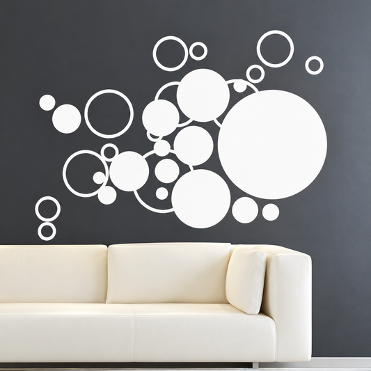 Rings and Dots Wall Decal Set — enhanced original room photo