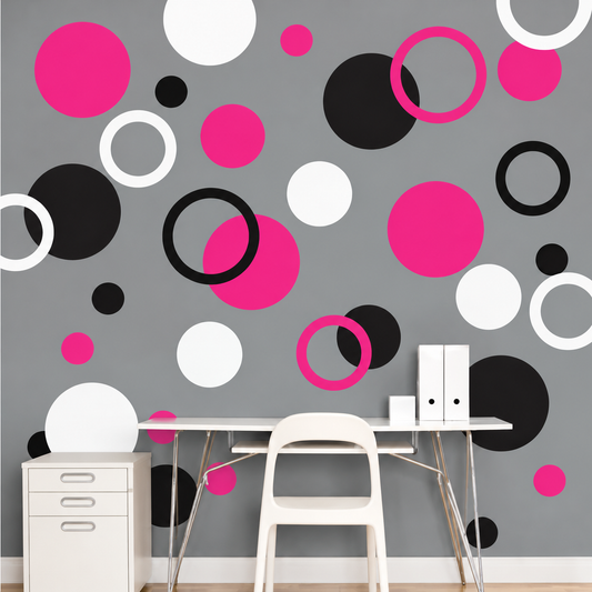 Rings and Dots Wall Decal Set — enhanced original room photo