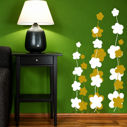 Decorative Vine Wall Decal Set — enhanced original room photo