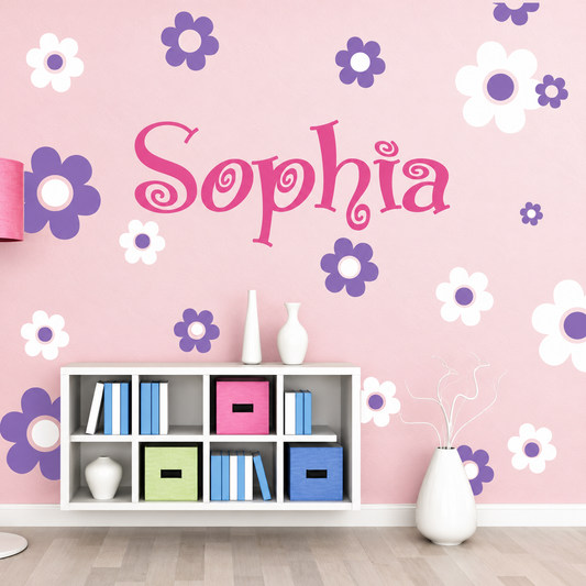 Flower Power Wall Decal Set — enhanced alternate room photo
