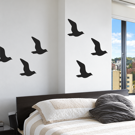 Seagull Wall Decal Set — enhanced original room photo