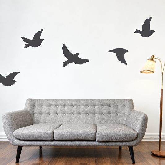 Flying Birds Wall Decal Set — enhanced original room photo