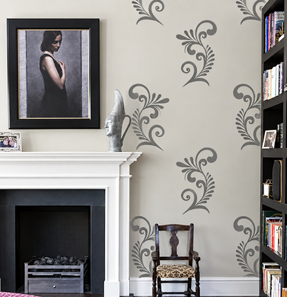 Decorative Ornament Wall Decal Set — enhanced original room photo