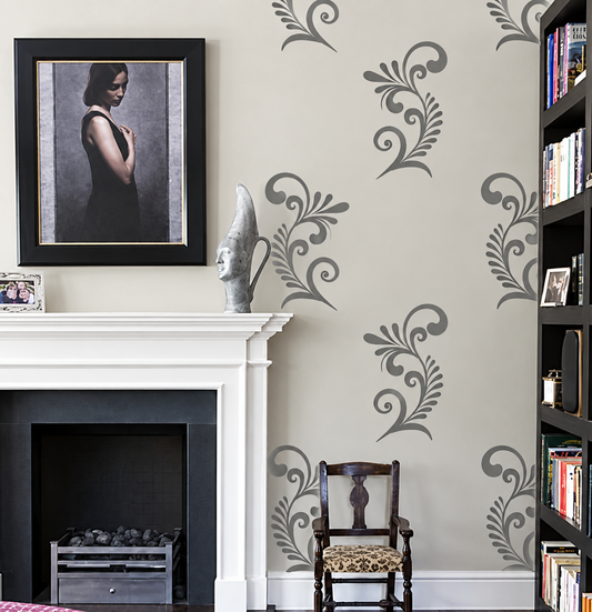 Decorative Ornament Wall Decal Set — enhanced original room photo