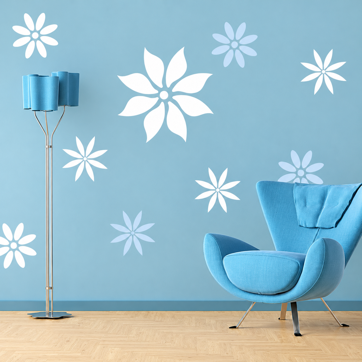 Flower Wall Decal Set — enhanced alternate room photo