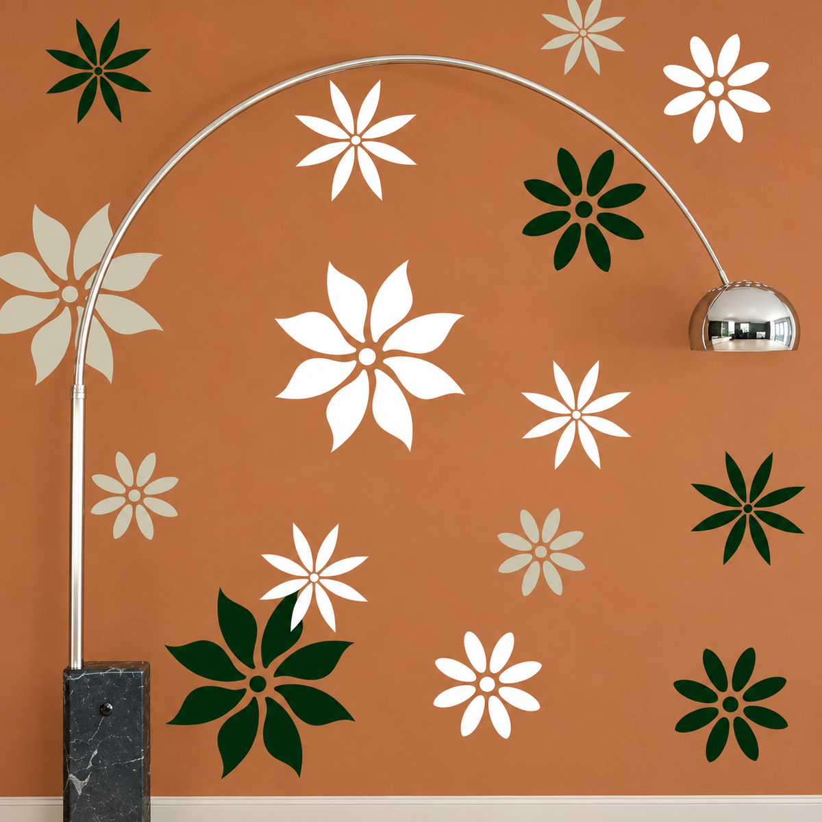 Flower Wall Decal Set — enhanced alternate room photo