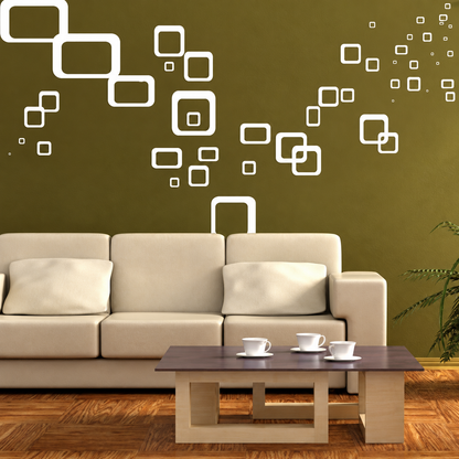 Rectangle and Square Wall Decal Set — enhanced alternate room photo