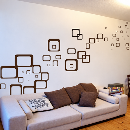 Rectangle and Square Wall Decal Set — enhanced original room photo