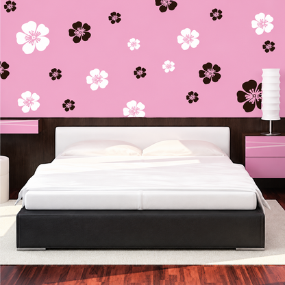 Decorative Flower Wall Decal Set — enhanced alternate room photo