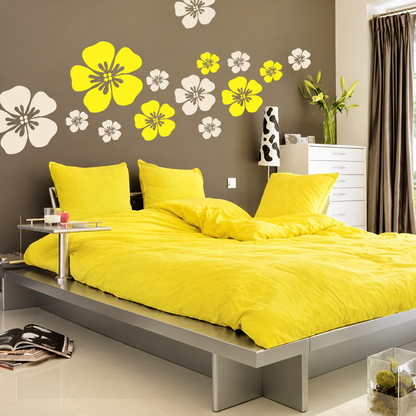 Decorative Flower Wall Decal Set — enhanced original room photo