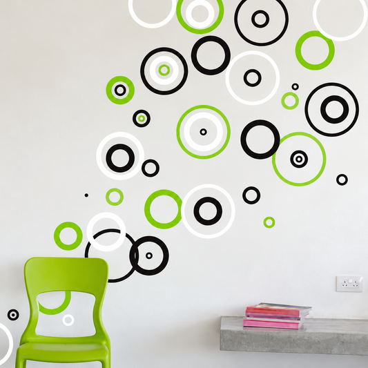 Ring Wall Decals - Set of 56 — enhanced original room photo