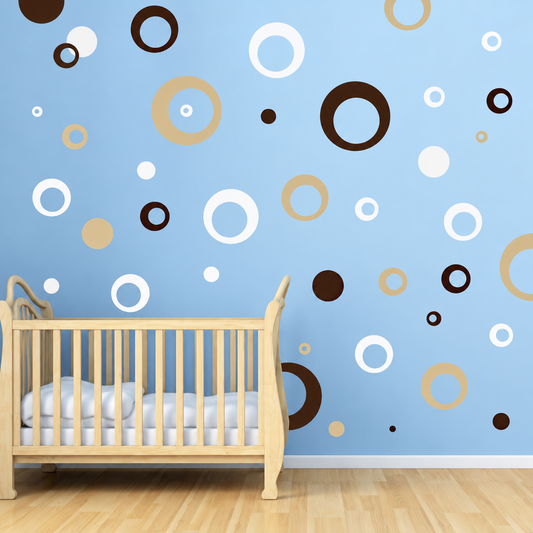 Thick Rings and Dots Wall Decal Set — enhanced original room photo